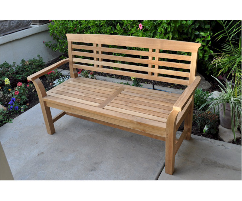 Sakura Natural Teak 2-Seater Outdoor Bench