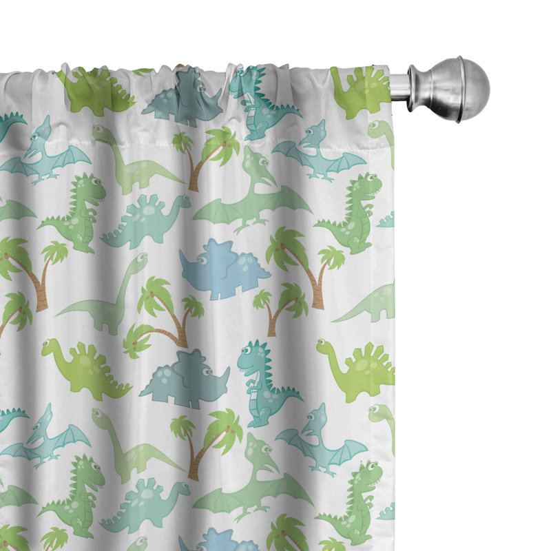 Velociraptor Semi-Sheer Rod Pocket Curtain Panels, 28" x 95"