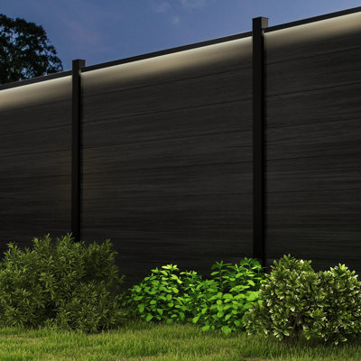 Outdoor Led Fence Channel Light(Five Lights And Six 8Ft Posts)-Fence Panels Not Included
