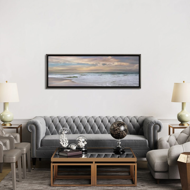 « Soft Twilight » par Mike Calascibetta-impression d’art graphique, Toile encadrée de bois rustique foncé