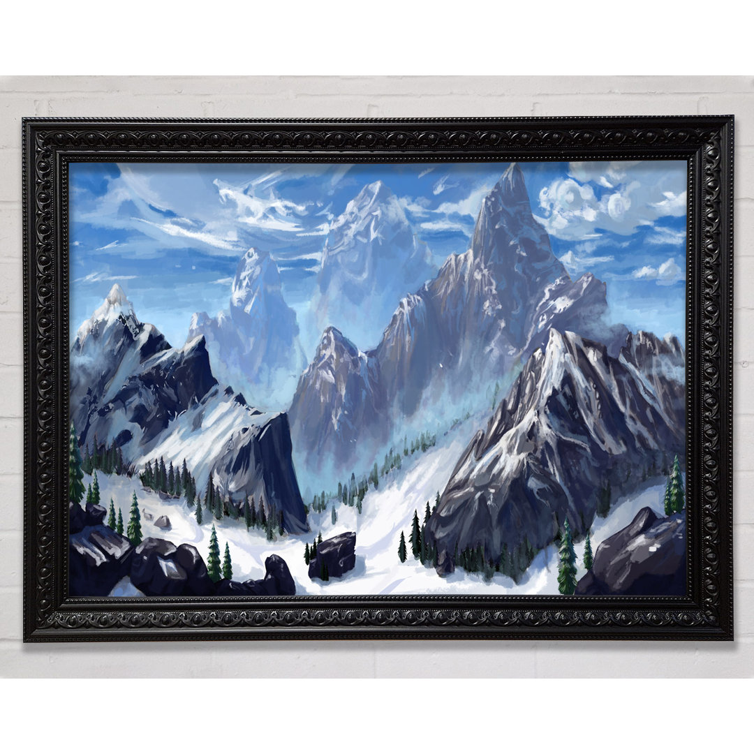 Gerahmter Kunstdruck Sharp Mountain Snow