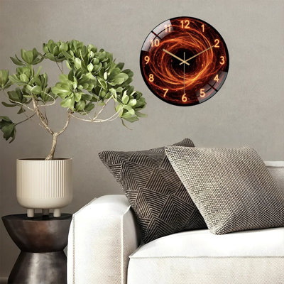 Horloge murale Fiery Swirl