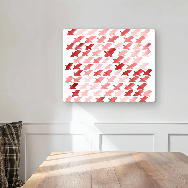 X Red Pattern - Illustrative Metal Print for Home Decor