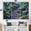 «Country Side Stairs With Blossoming Flowers», ensemble d'art mural champ de fleurs-1066932410-1066932413