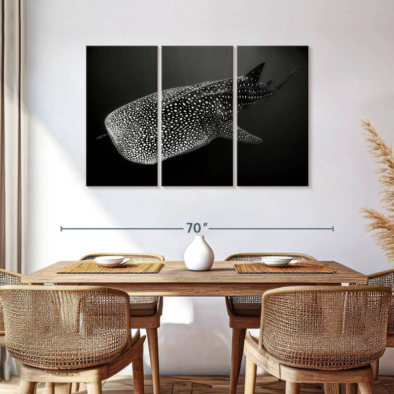 Brampt Monochrome Spotted Whale Shark, 36" H x 57" W