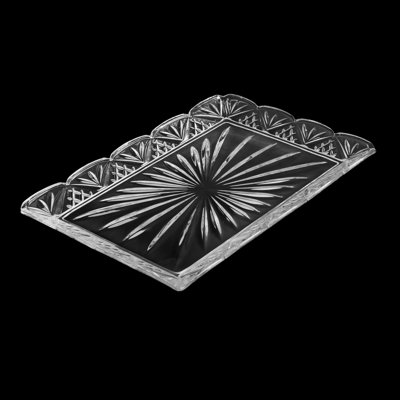 Dublin Crystal Scalloped Rectangle Bathroom/Vanity Tray