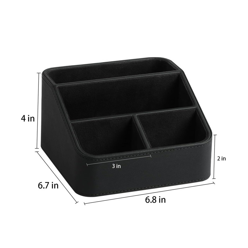 Organisateur de bureau en cuir 4 compartiments