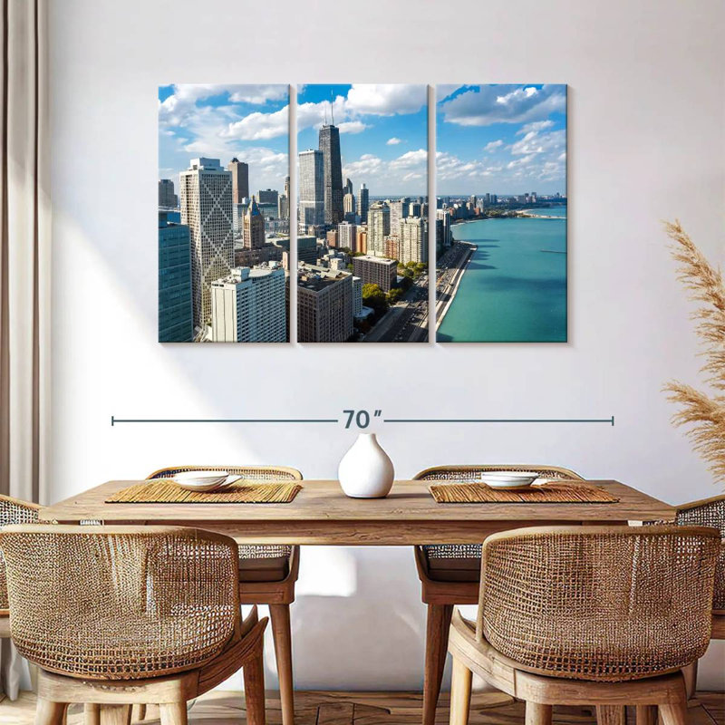 Sebbie, Chicago, front de mer, horizon, H 36 po x l 57 po