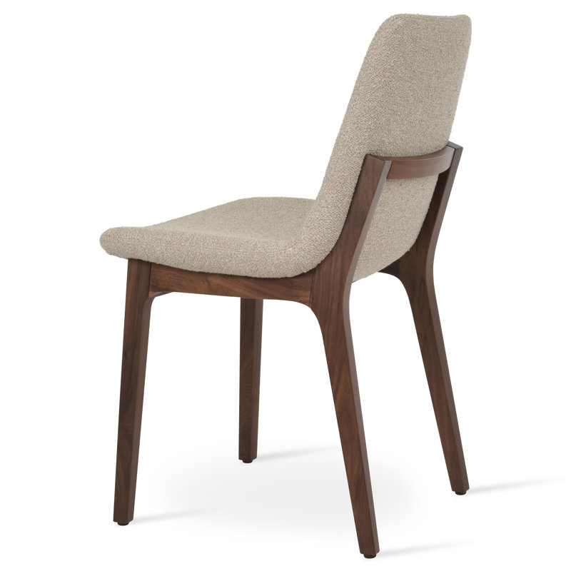 Eiffel Wood Dining Chair, Walnut, Beige Boucle