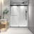 6076 Inch North American Frameless Double Sliding Matte Black Shower Door With Adjustable Soft Closing Function 8Mm Tempered Glass With Nano Easy Cleaning And Stick Explosion-Proof Menbrance