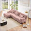 Canapé modulaire, canapé modulaire en forme de L avec repose-pieds convertible pour le salon | Rose | Chenille-1531992204