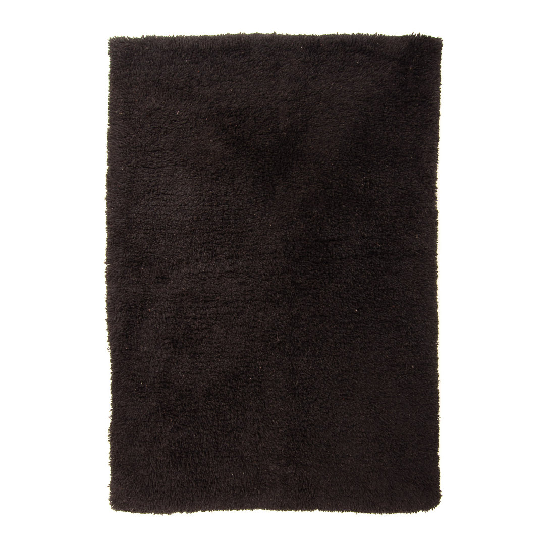 One-of-a-Kind Jamala Hand-Knotted 150cm x 216cm Wool Area Rug in Black