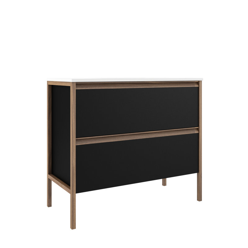 Ensemble de meuble-lavabo simple 36 po, Noir mat