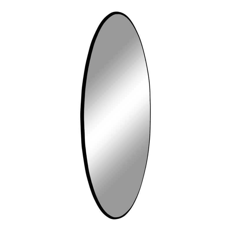 Ashirah Metal Flat Wall Mirror, Black, 100 cm H x 100 cm W