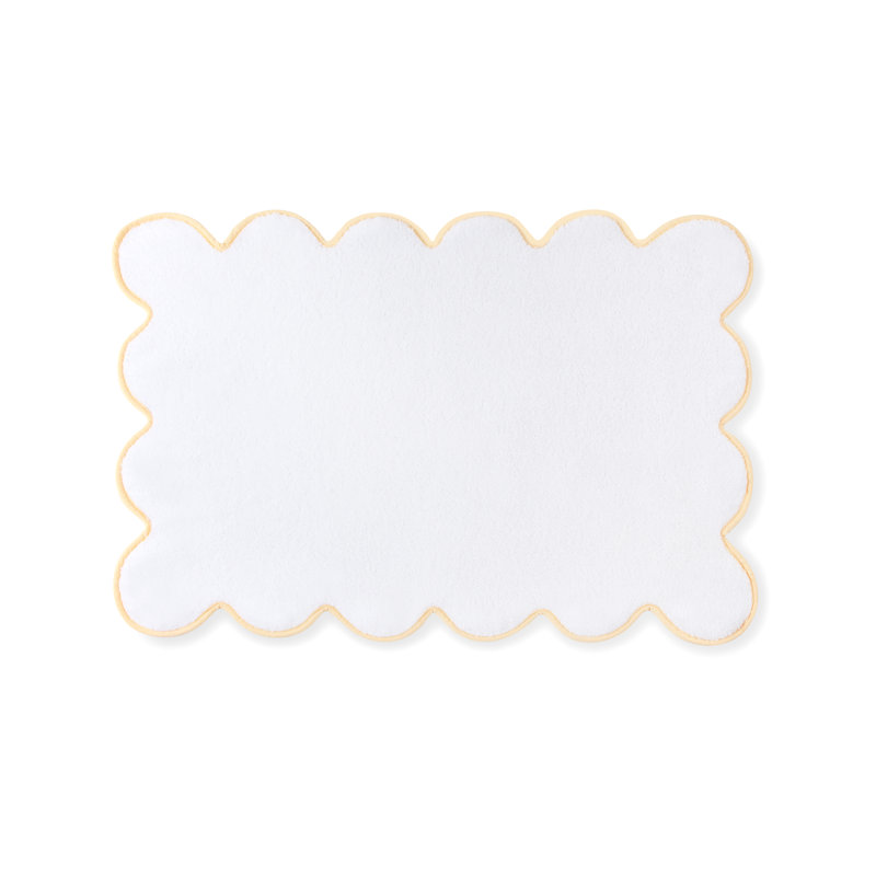Charish Scalloped Tubmat, White/Yellow