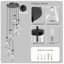 Luminaire suspendu 7 lumières en forme de goutte d'eau, hauteur réglable, lustre en fer noir avec abat-jour en verre transparent-652854546-652854556