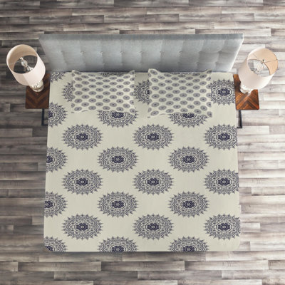 Oriental Polyester Floral Coverlet