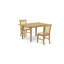 L'ensemble de mobilier de salle à manger 3 pièces contient une table rectangulaire en bois avec feuille papillon et 2 chaises de cuisine en lin, chêne-700570022-720327746
