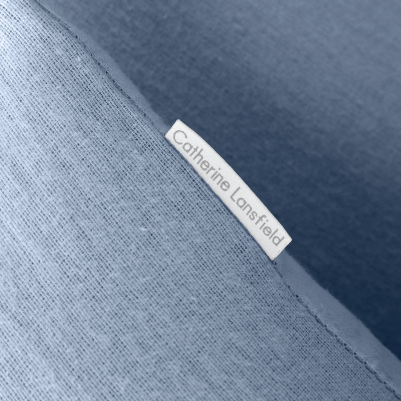 Brushed Cotton Duvet Cover Set, Blue, King Duvet Cover + 2 Standard Pillowcases