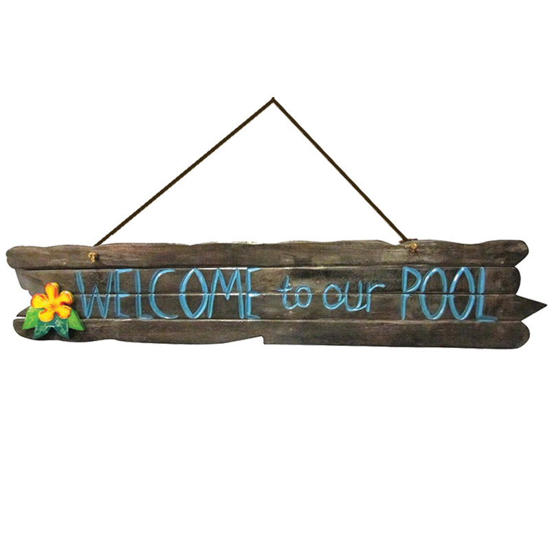 Décoration murale en bois «Welcome to Our Pool» par RAM