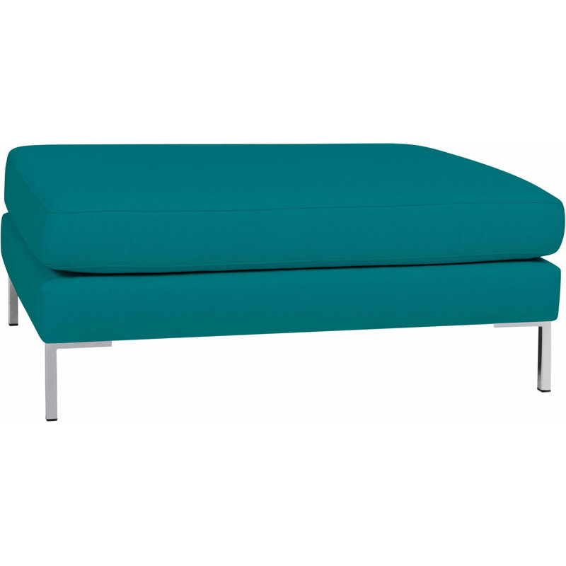 Marius 105cm Wide Ottoman, Turquoise , Flatweave