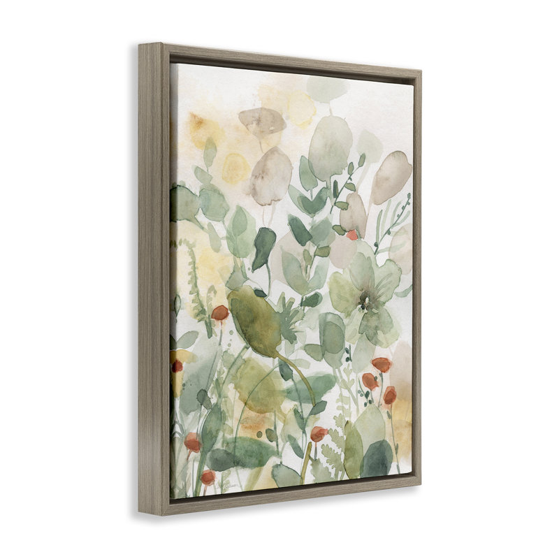  «Layered Transparent Leaves» par Carol Robinson, H 21 po x l 17 po, Cadre flottant orme Montalcino