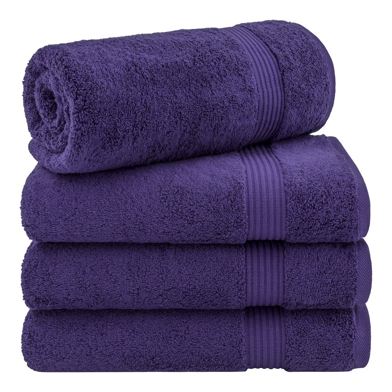 Ensemble de serviettes de bain 100% coton turque 4 pièces, serviettes de bain douces et absorbantes, Mauve