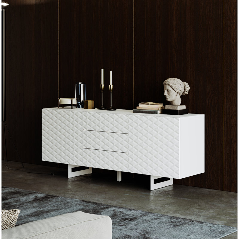 Felycia 165cm Sideboard, White/White