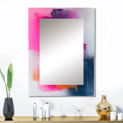 «Gold Ethereal Dream I - Line Art Large Mirror», miroir mural décoratif doré, impression sur métal