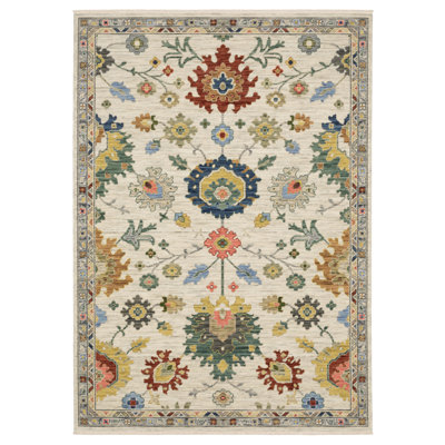 Tapis ivoire / multicolore Elleanna