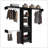 Closet System, One Drawer, Three Metal Rods, Five Open Shelves, Black