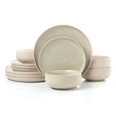 12pc 2tone (Matt & Shiny) Dinner Set