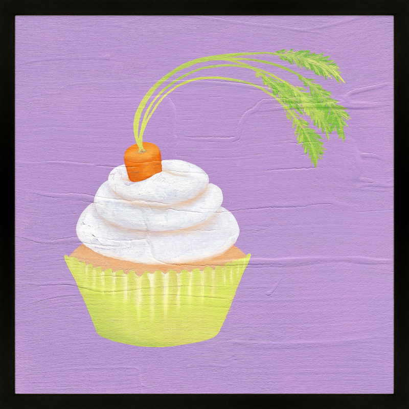 Carrot Cupcake Print by Katy Montica, Black Framed Paper, 16" W x 16" H x 1.25" D