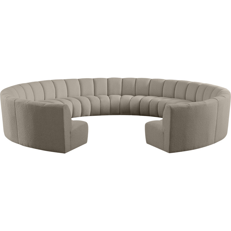 Canapé modulaire de coin Infinity de 183 po de largeur Infinity, Tissu brun bouclé
