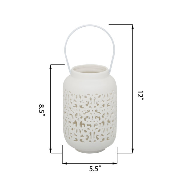 7.5 H Creamic Tabletop Lantern Mistana