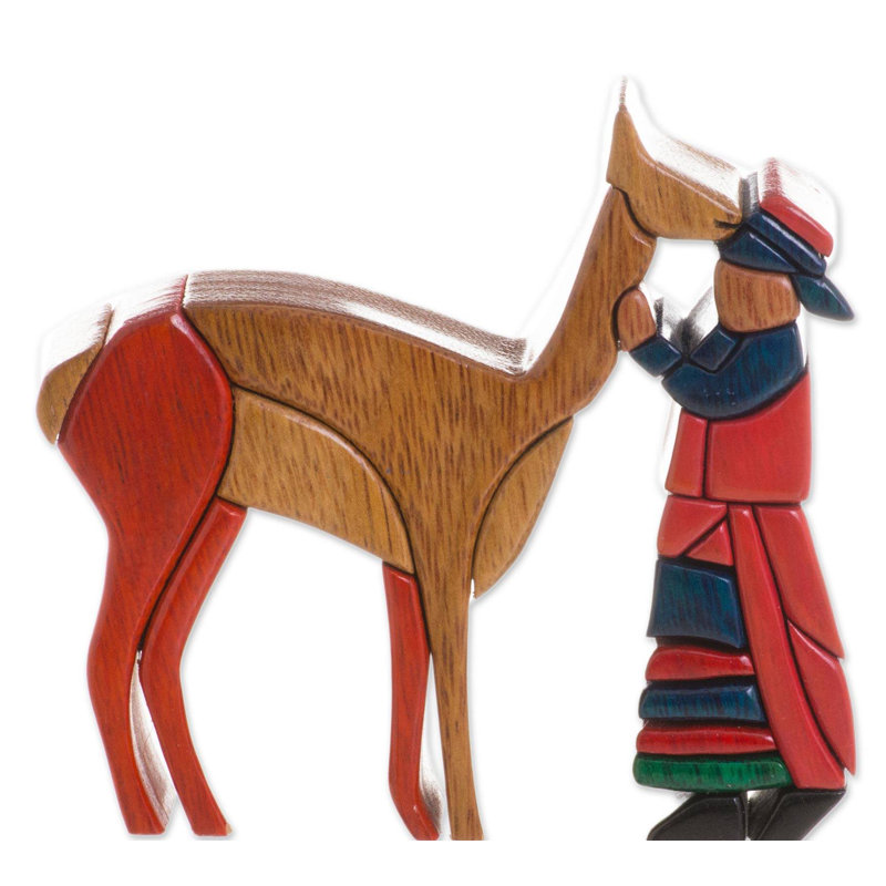 Figurine en bois cuzco berger Salalima
