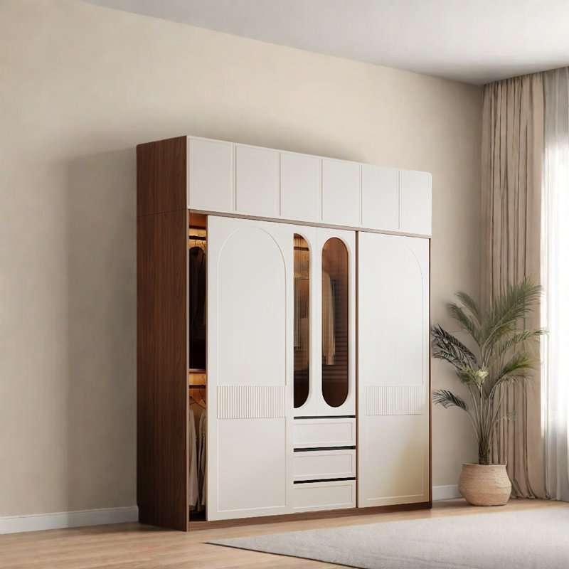 Simple Fashion Push And Pull Wardrobe, 94.49" H x 55.12" W x 23.62" D