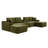 125'' Sectional Sofa With Two Ottomans, Cloud Couch With Deep Seat,L-Shape Sofa With Cup Holders And USB Ports ,Upholstered Corduroy Couches For Living Room-612139371-613206290