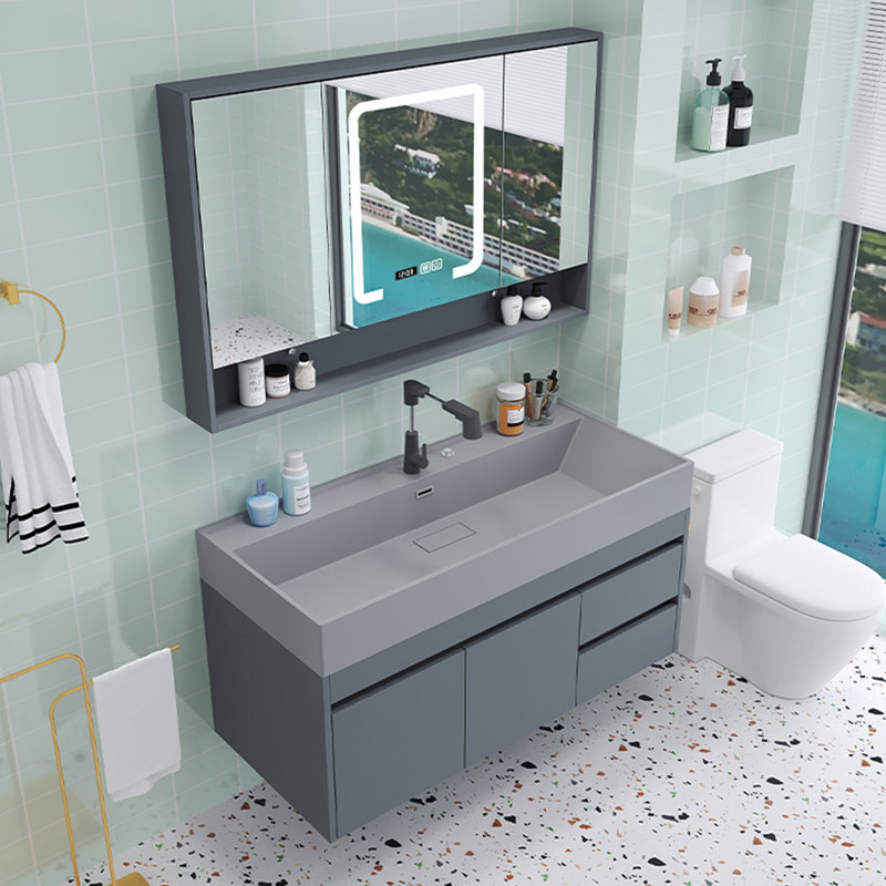European minimalist style bathroom cabinet, Dark Grey
