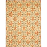 Asian Fusion Hand-Knotted Wool Olive/Red Area Rug