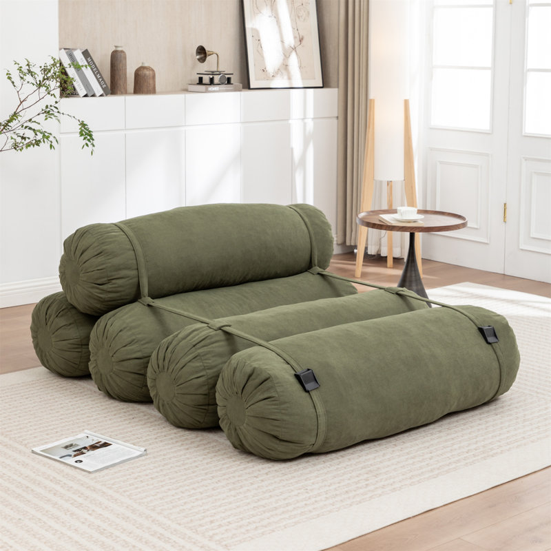 Canapé ajustable, Velours côtelé vert
