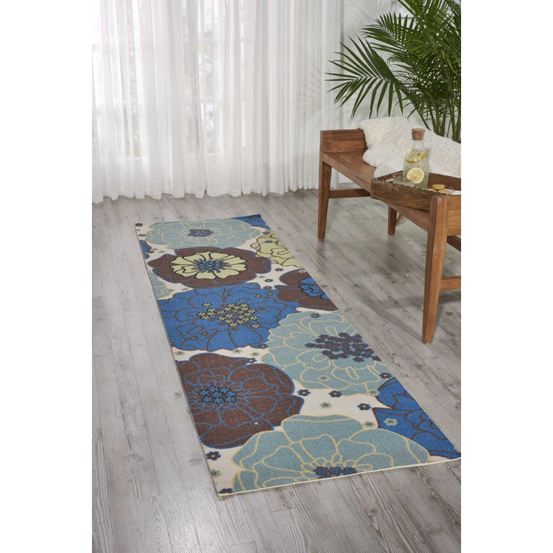 Wynand Floral Indoor / Outdoor Rug, Runner 2'3" x 8'