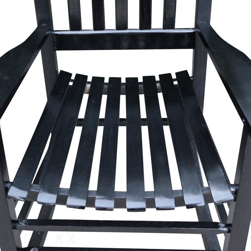 Chaise berçante en bois noir sans passe-partout