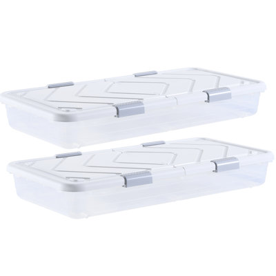 Under Bed Storage With Wheels, 39.8x20.1x5.9 Inch, 2 Pack, Holds Shoes , Design, 360 Bags High - Capacity, Stackable Vertically, Lockable