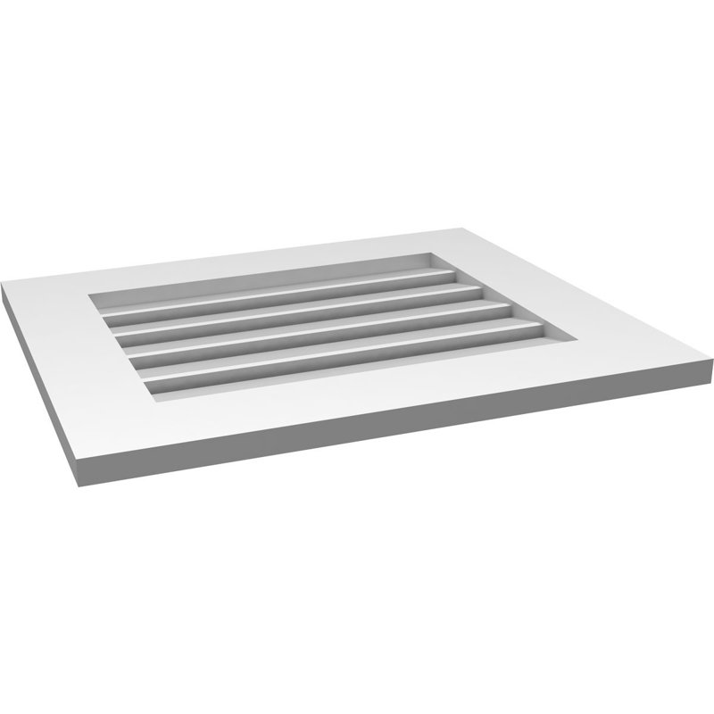 Évent à pignon fonctionnel en uréthane rectangulaire à fixation en surface, brun clair apprêté, H 20 po x l 24 po x P 1 po
