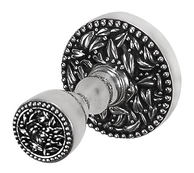 San Michele Robe Hook, Antique Silver