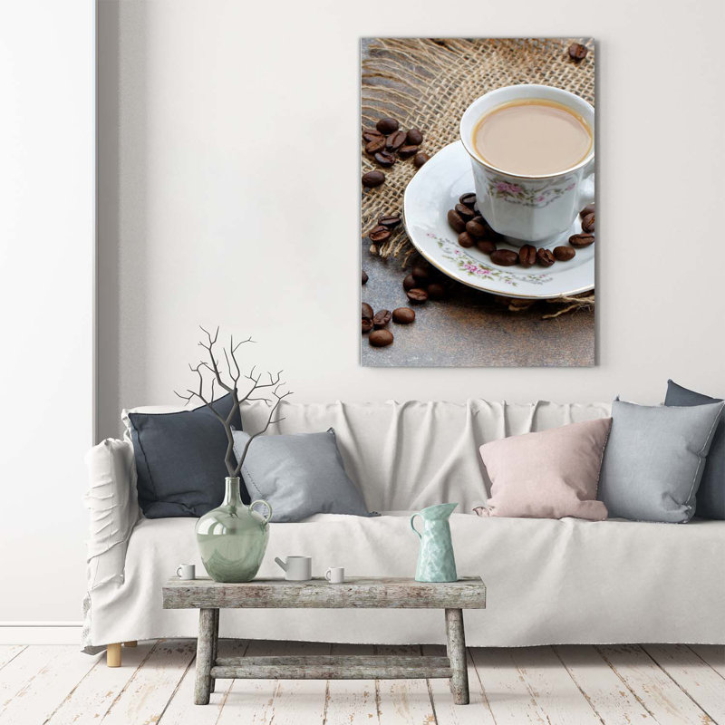 Coffee And Heart - Wrapped Canvas Print