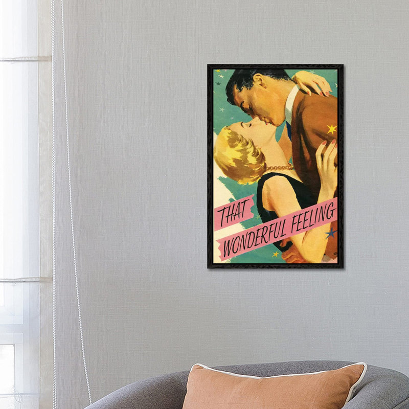 1954 That Wonderful Feeling Magazine Plate 1 Piece Wall Art on Canvas, 66.04 cm H x 45.72 cm W, Black Floater Framed