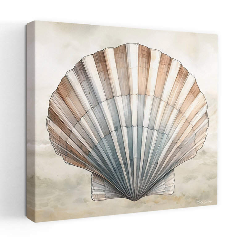 Cape Cod Clamshell Coastal Art, 18" H x 18" W
