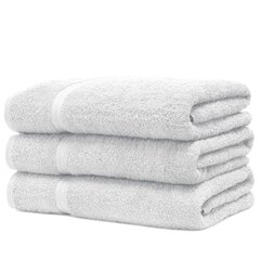 Martex Bath Collection Set of 2 Ottoman Gray & Gold Bath Towels 100% Cotton